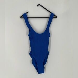 Bond-Eye The Authentic Crinkle One Piece Swimsuit In Cobalt Blue Recycled